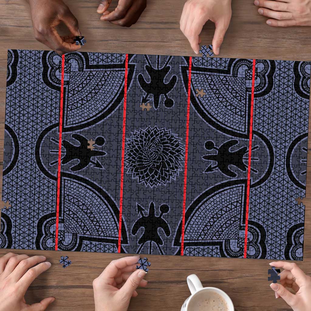 Lesotho Seanamarena Puzzle Basotho Traditional Blanket Style - Serenity - Wonder Print Shop