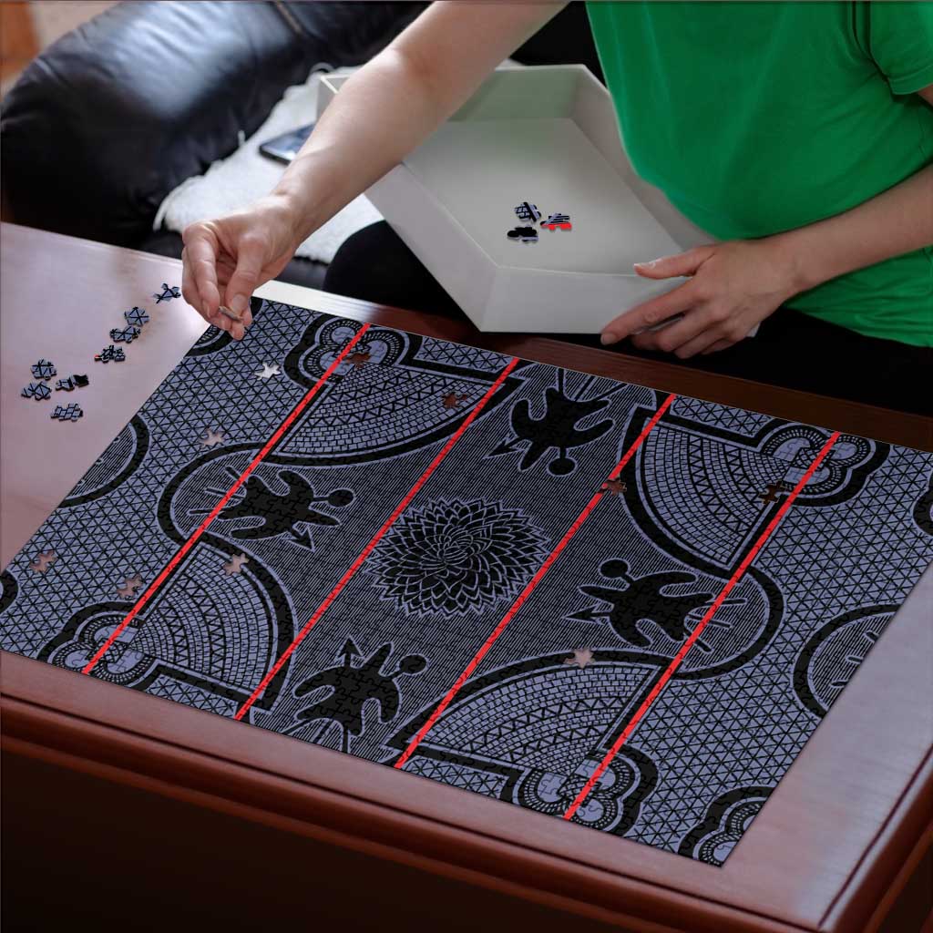 Lesotho Seanamarena Puzzle Basotho Traditional Blanket Style - Serenity - Wonder Print Shop