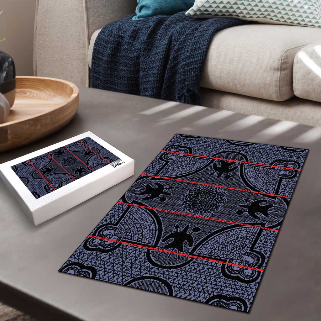 Lesotho Seanamarena Puzzle Basotho Traditional Blanket Style - Serenity - Wonder Print Shop