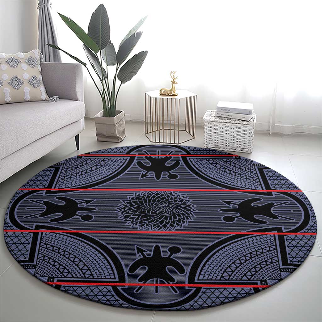 Lesotho Seanamarena Round Carpet Basotho Traditional Blanket Style - Serenity - Wonder Print Shop