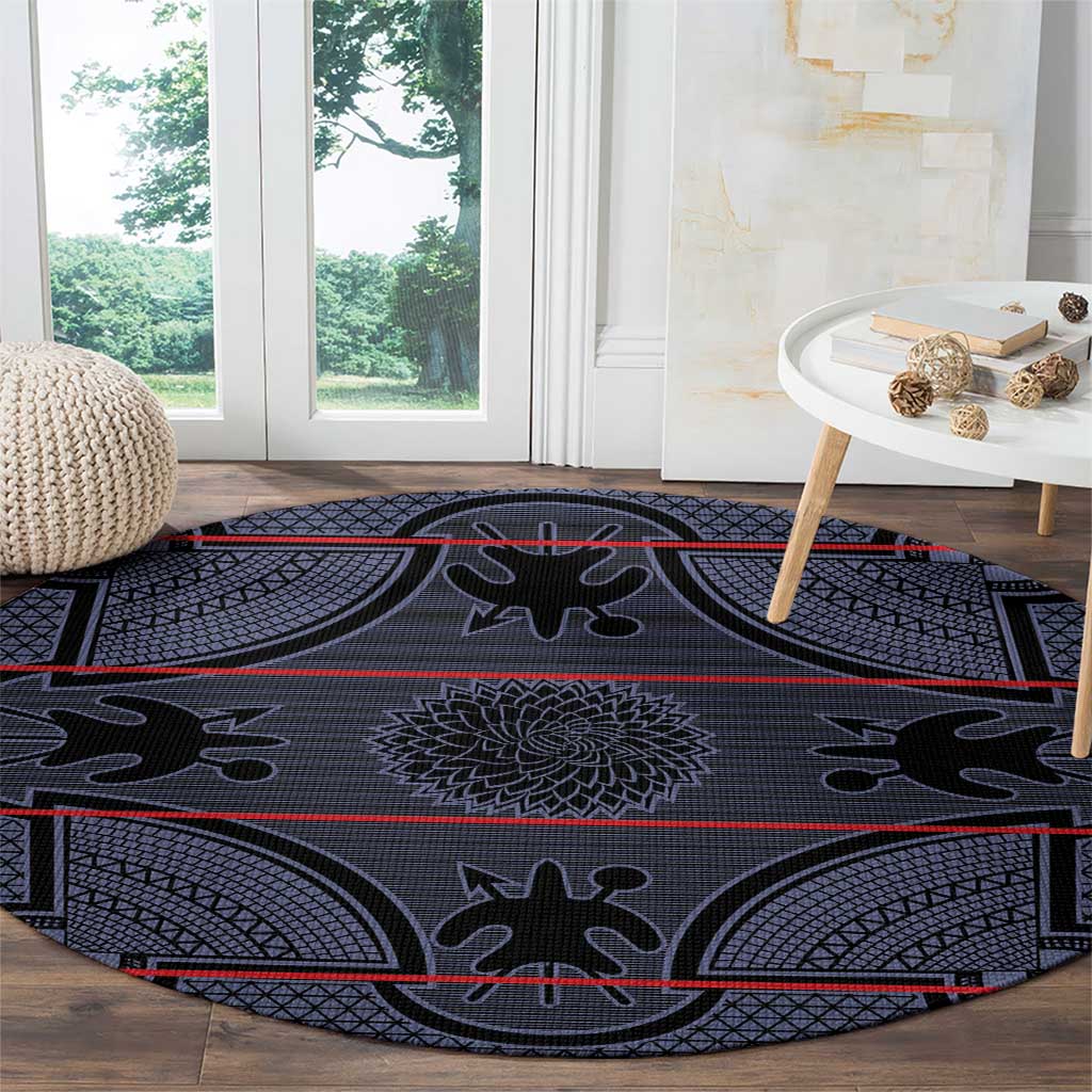 Lesotho Seanamarena Round Carpet Basotho Traditional Blanket Style - Serenity - Wonder Print Shop