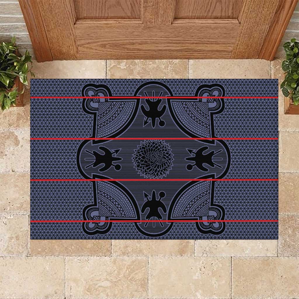 Lesotho Seanamarena Rubber Doormat Basotho Traditional Blanket Style - Serenity - Wonder Print Shop