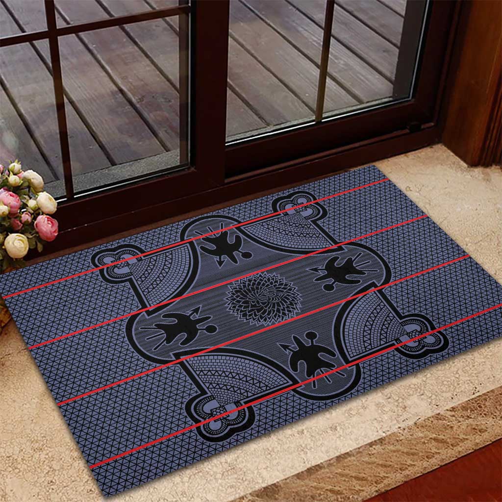 Lesotho Seanamarena Rubber Doormat Basotho Traditional Blanket Style - Serenity - Wonder Print Shop