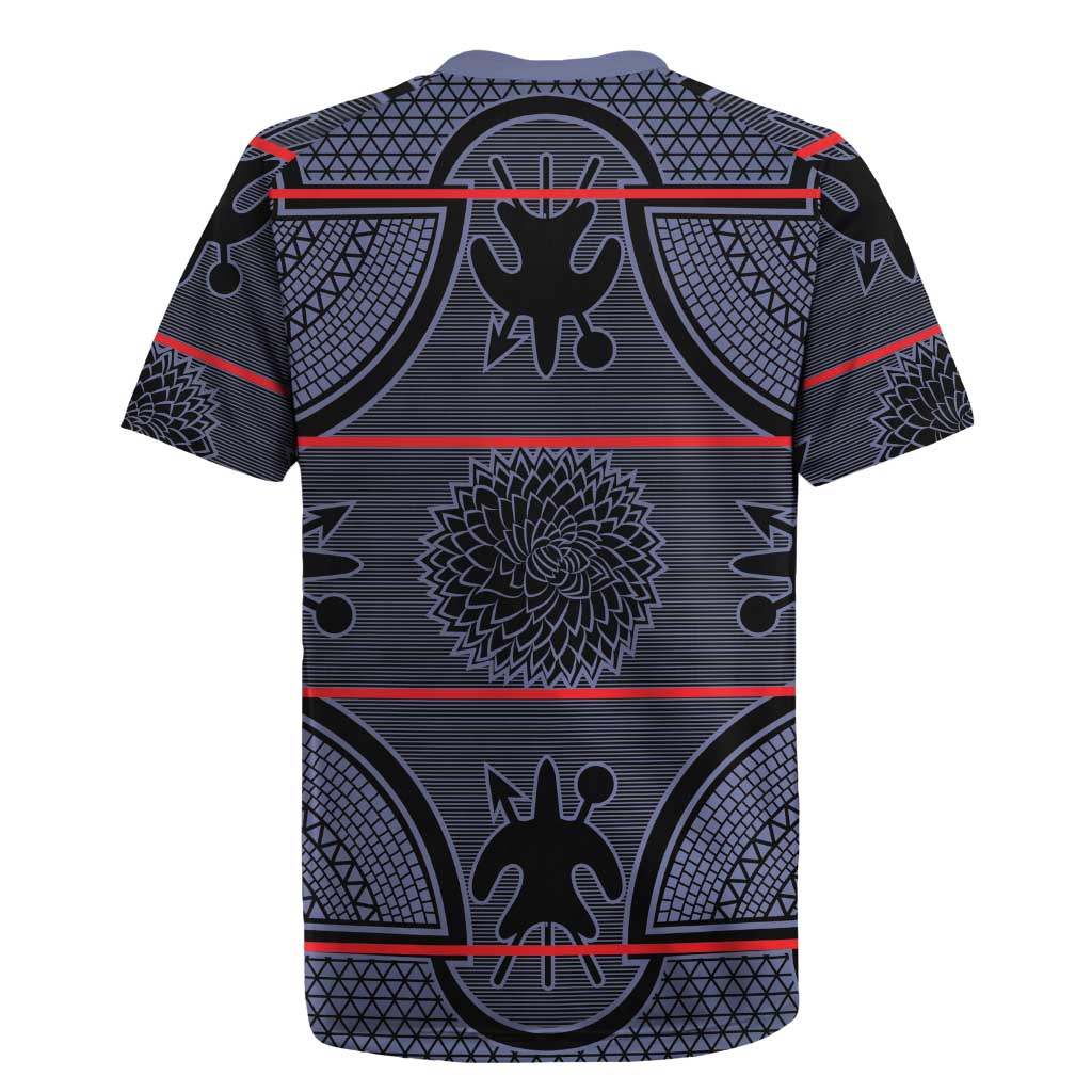 Lesotho Seanamarena Rugby Jersey Basotho Traditional Blanket Style - Serenity - Wonder Print Shop