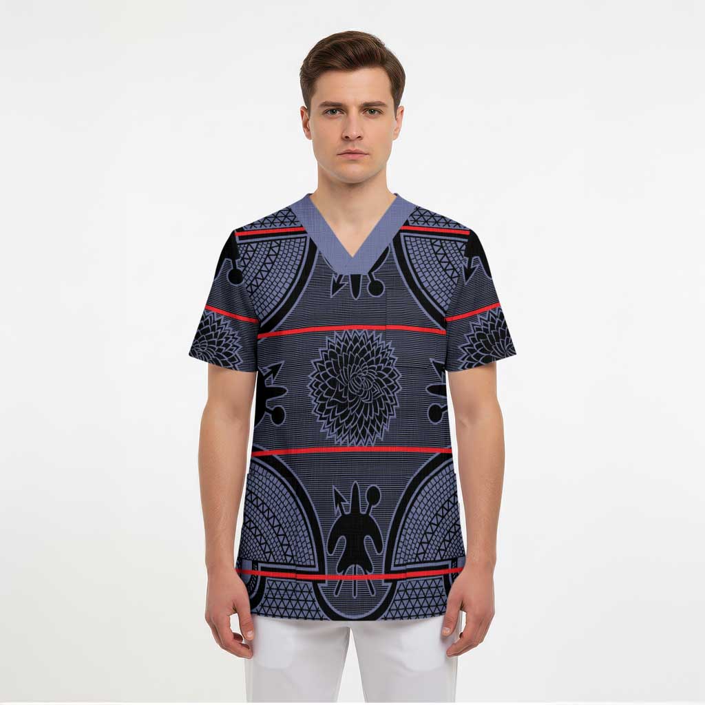 Lesotho Seanamarena Scrub Top Basotho Traditional Blanket Style - Serenity - Wonder Print Shop