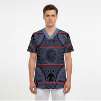 Lesotho Seanamarena Scrub Top Basotho Traditional Blanket Style - Serenity - Wonder Print Shop