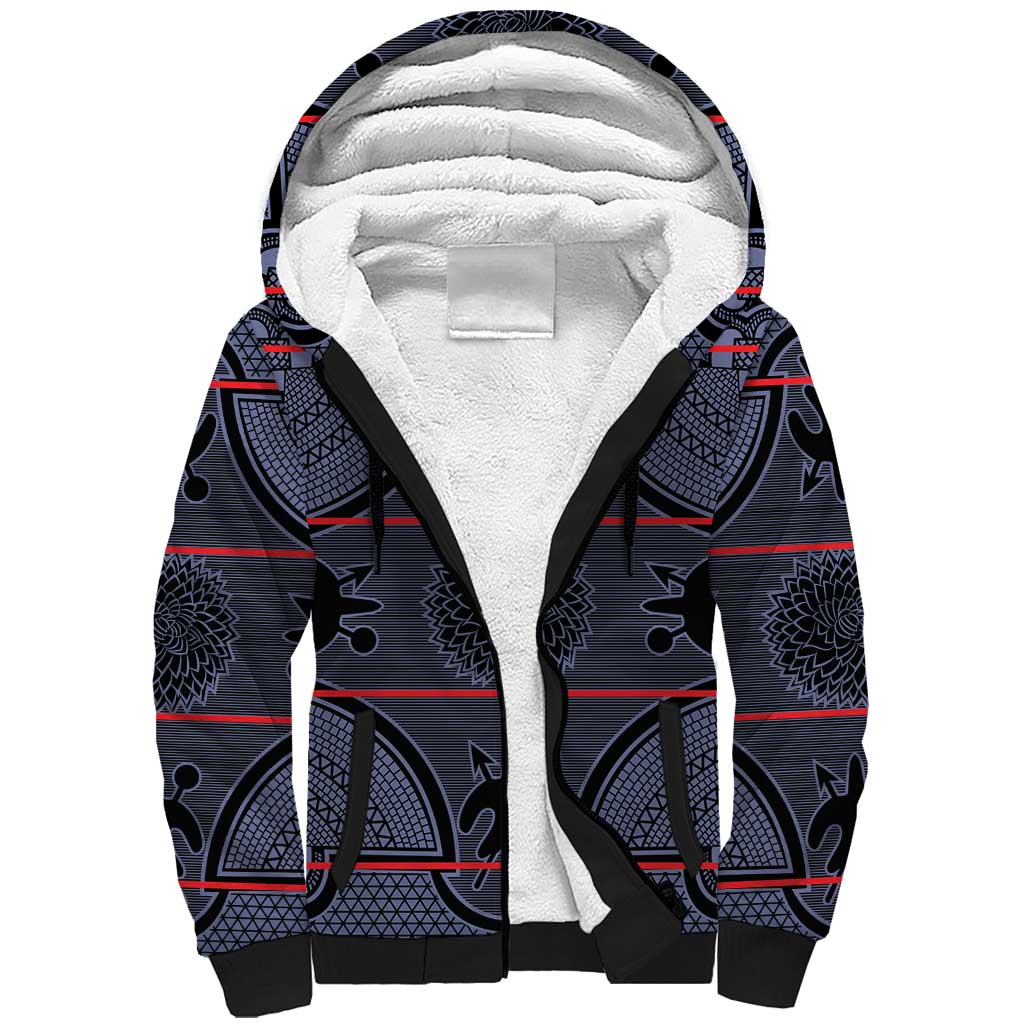 Lesotho Seanamarena Sherpa Hoodie Basotho Traditional Blanket Style - Serenity - Wonder Print Shop