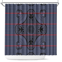 Lesotho Seanamarena Shower Curtain Basotho Traditional Blanket Style - Serenity - Wonder Print Shop