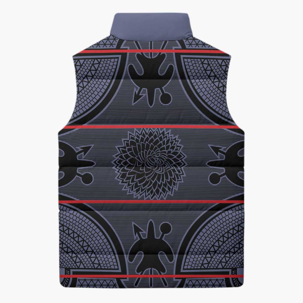Lesotho Seanamarena Sleeveless Puffer Jacket Basotho Traditional Blanket Style - Serenity - Wonder Print Shop
