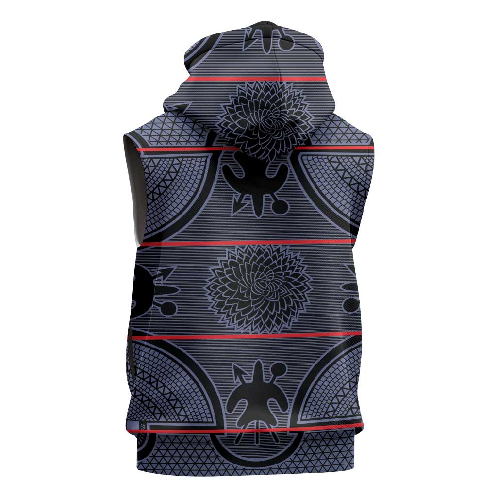 Lesotho Seanamarena Sleeveless Zip Hoodie Basotho Traditional Blanket Style - Serenity - Wonder Print Shop