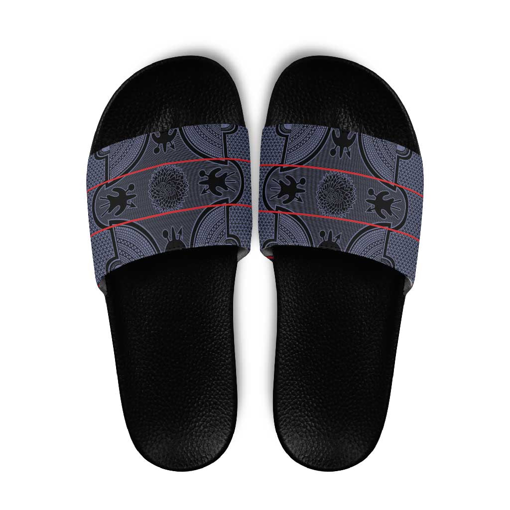 Lesotho Seanamarena Slide Sandals Basotho Traditional Blanket Style - Serenity - Wonder Print Shop