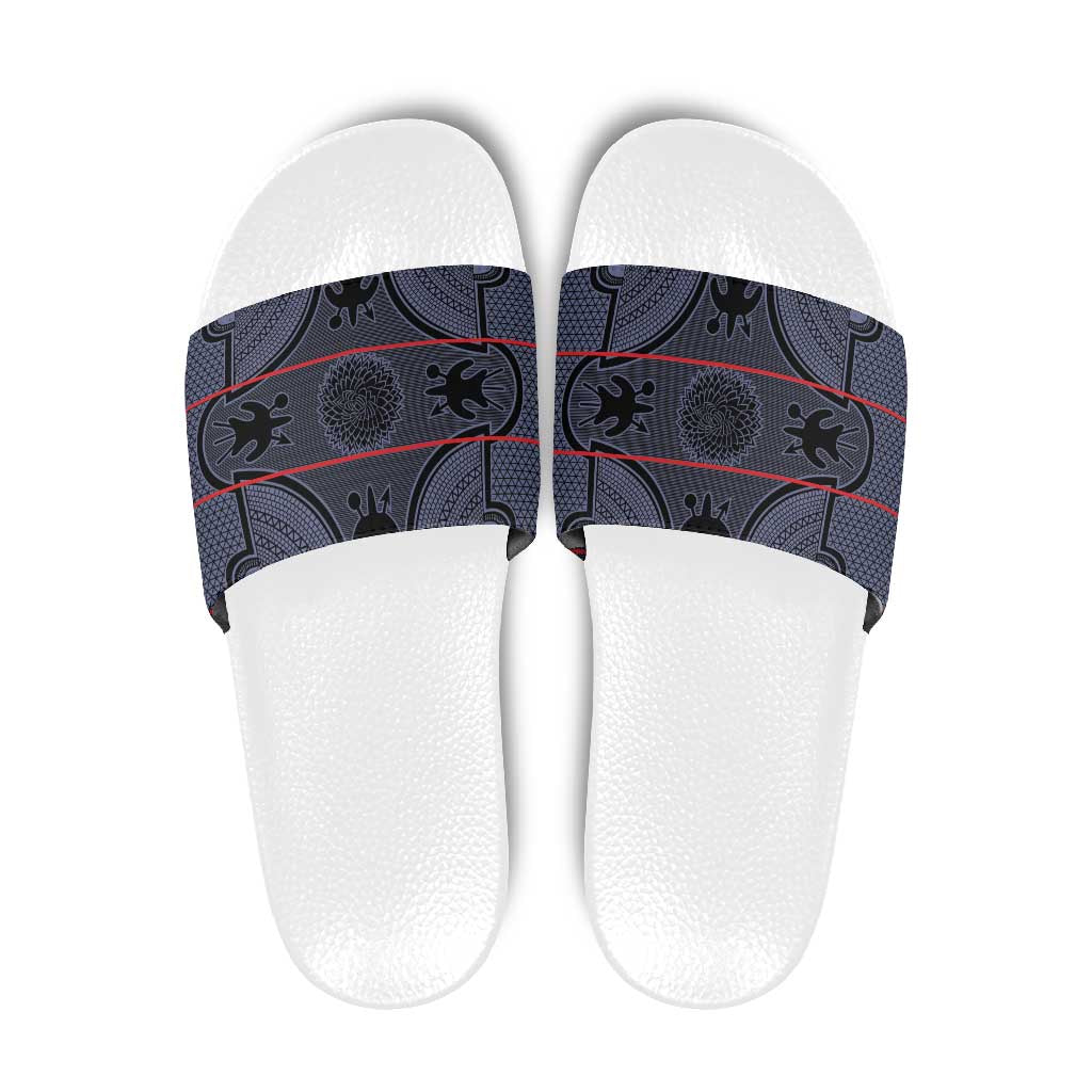 Lesotho Seanamarena Slide Sandals Basotho Traditional Blanket Style - Serenity - Wonder Print Shop