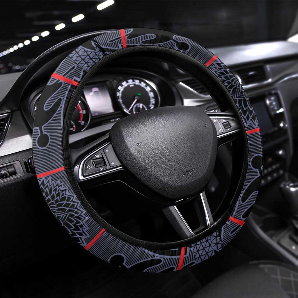 Lesotho Seanamarena Steering Wheel Cover Basotho Traditional Blanket Style - Serenity - Wonder Print Shop