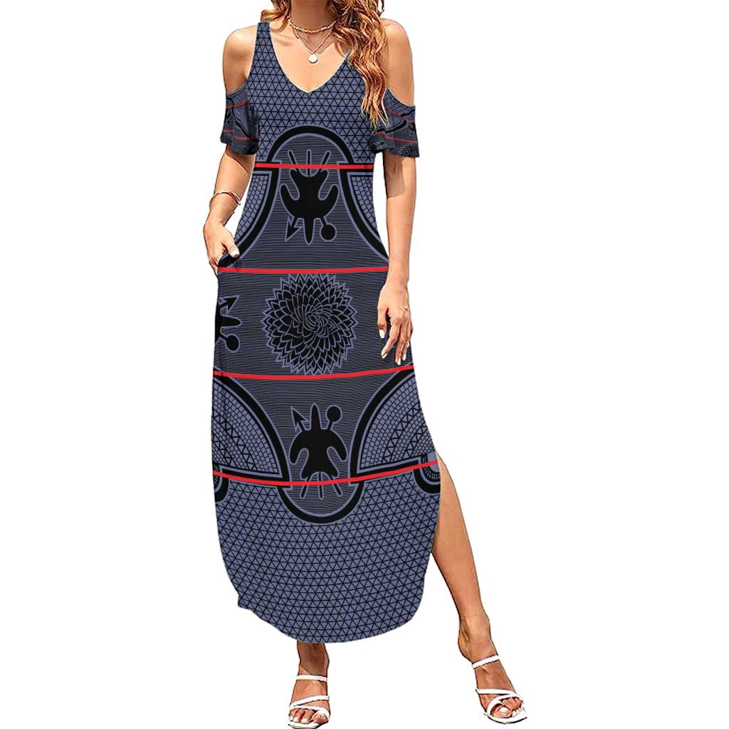 Lesotho Seanamarena Summer Maxi Dress Basotho Traditional Blanket Style - Serenity - Wonder Print Shop