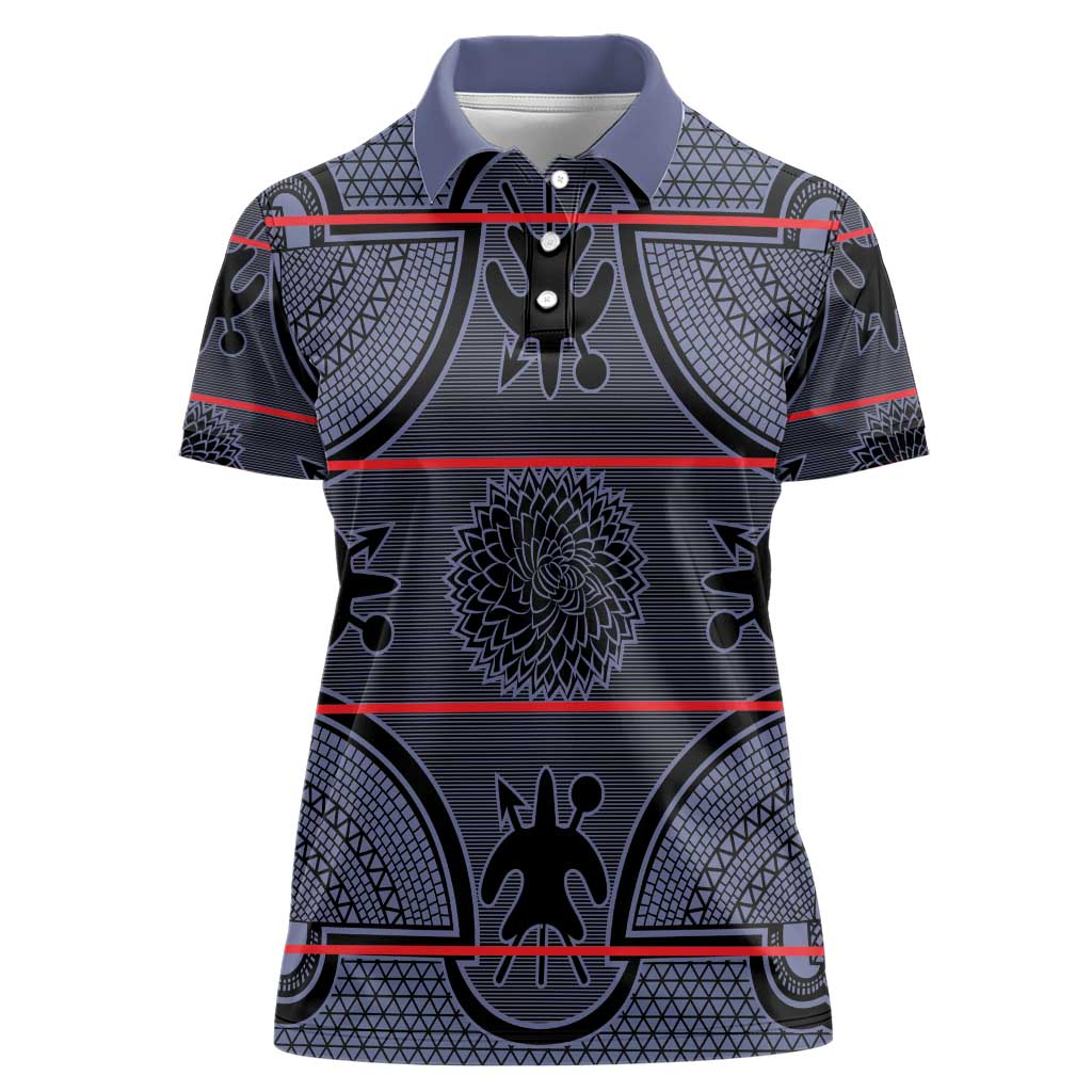 Lesotho Seanamarena Women Polo Shirt Basotho Traditional Blanket Style - Serenity - Wonder Print Shop