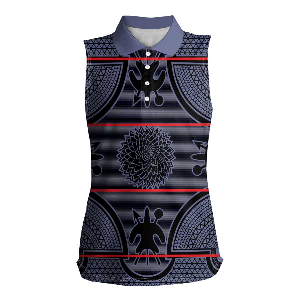 Lesotho Seanamarena Women Sleeveless Polo Shirt Basotho Traditional Blanket Style - Serenity - Wonder Print Shop