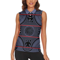 Lesotho Seanamarena Women Sleeveless Polo Shirt Basotho Traditional Blanket Style - Serenity - Wonder Print Shop