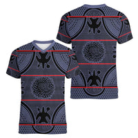 Lesotho Seanamarena Women V-Neck T-Shirt Basotho Traditional Blanket Style - Serenity - Wonder Print Shop