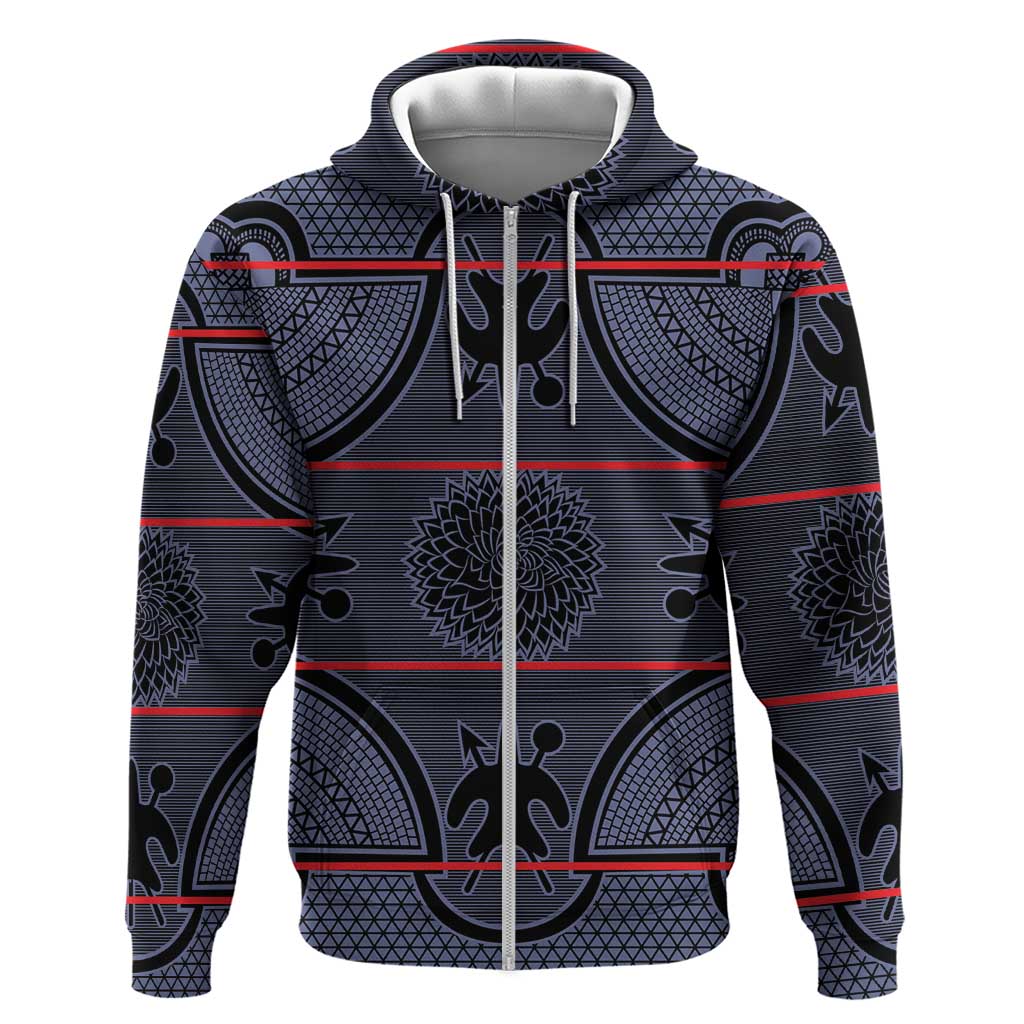 Lesotho Seanamarena Zip Hoodie Basotho Traditional Blanket Style - Serenity - Wonder Print Shop
