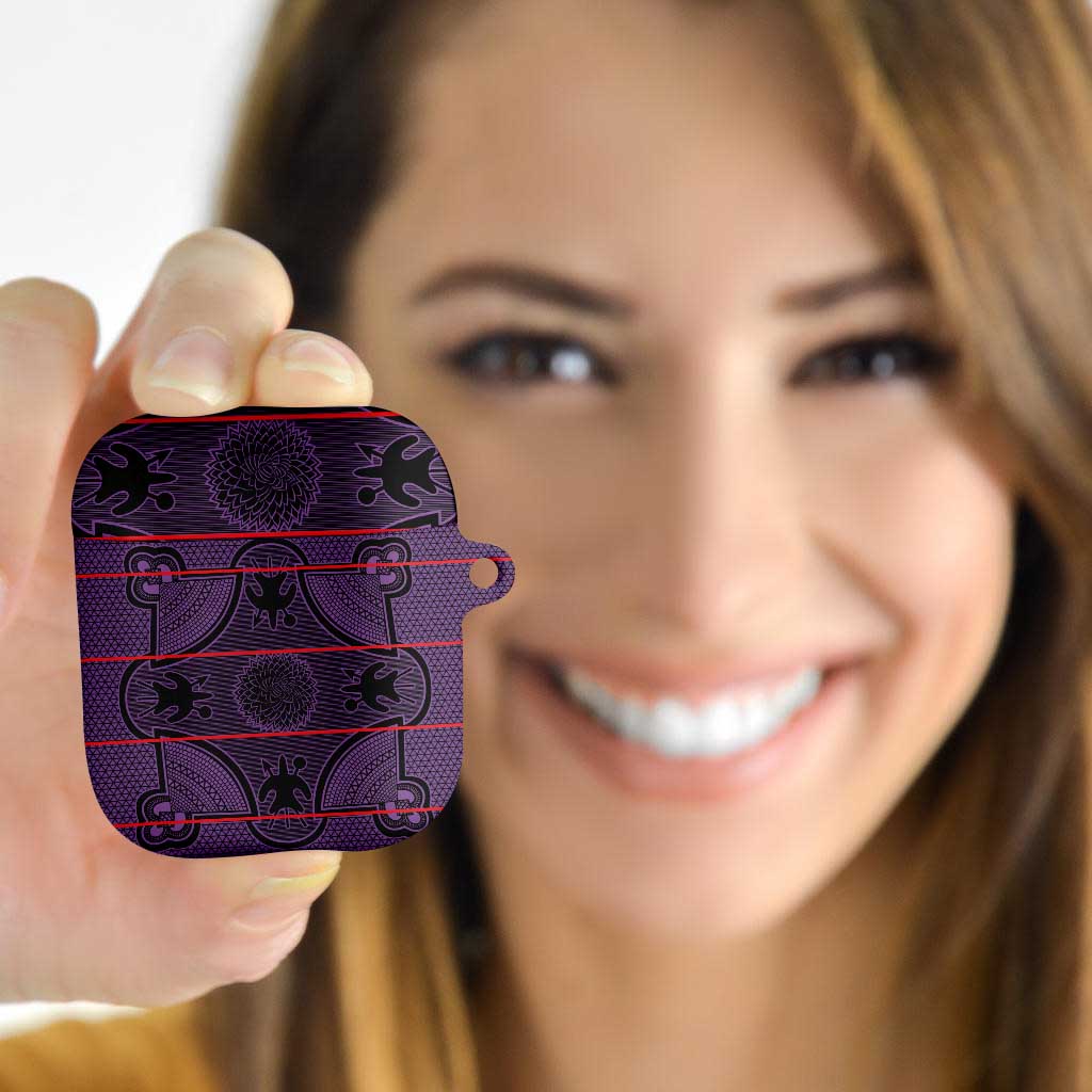 Lesotho Seanamarena AirPods Case Basotho Traditional Blanket Style - Violet - Wonder Print Shop