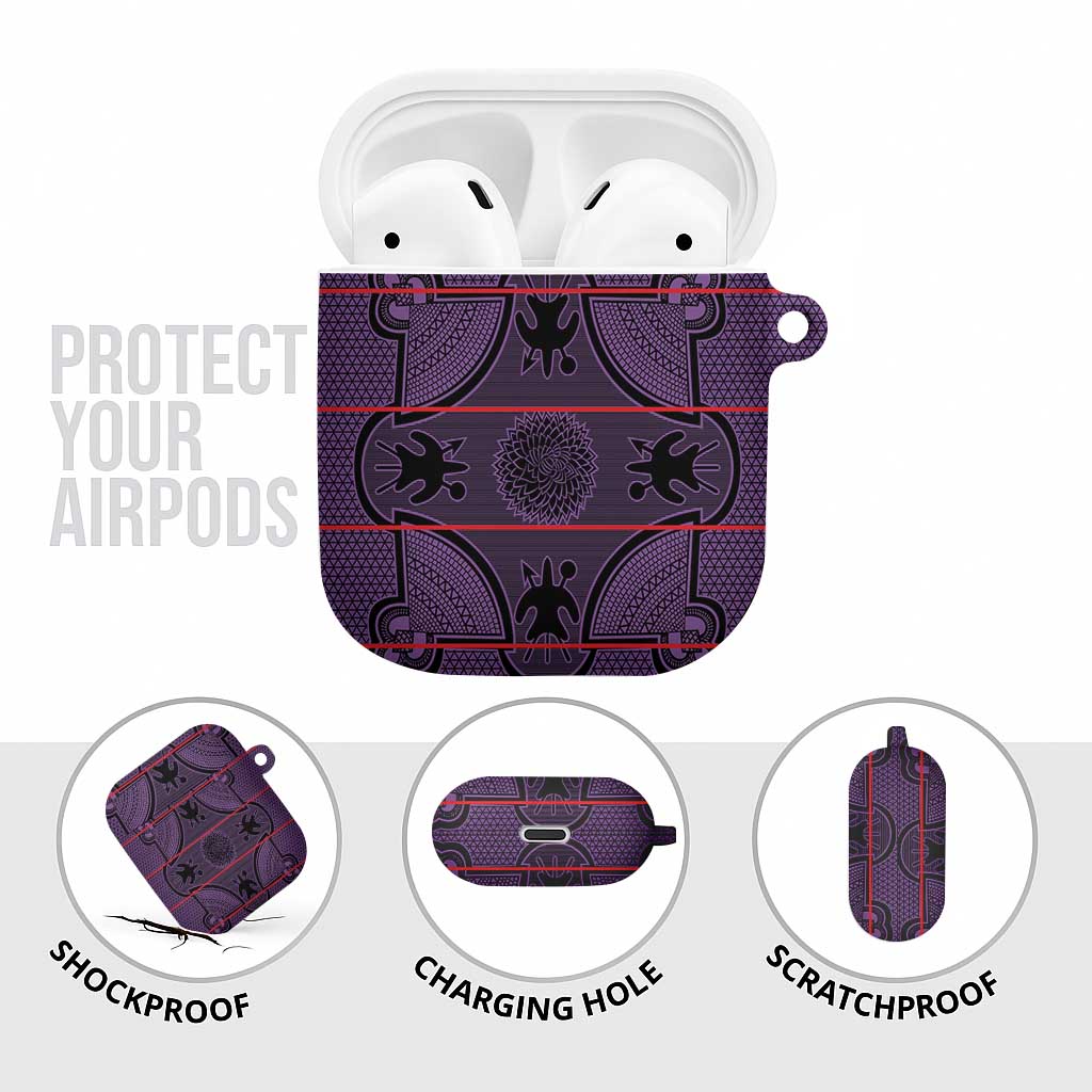 Lesotho Seanamarena AirPods Case Basotho Traditional Blanket Style - Violet - Wonder Print Shop