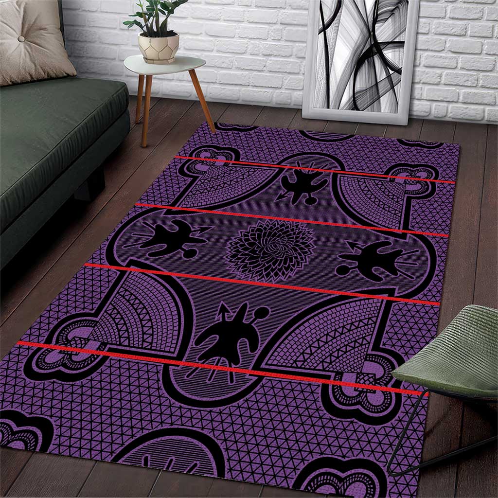 Lesotho Seanamarena Area Rug Basotho Traditional Blanket Style - Violet - Wonder Print Shop