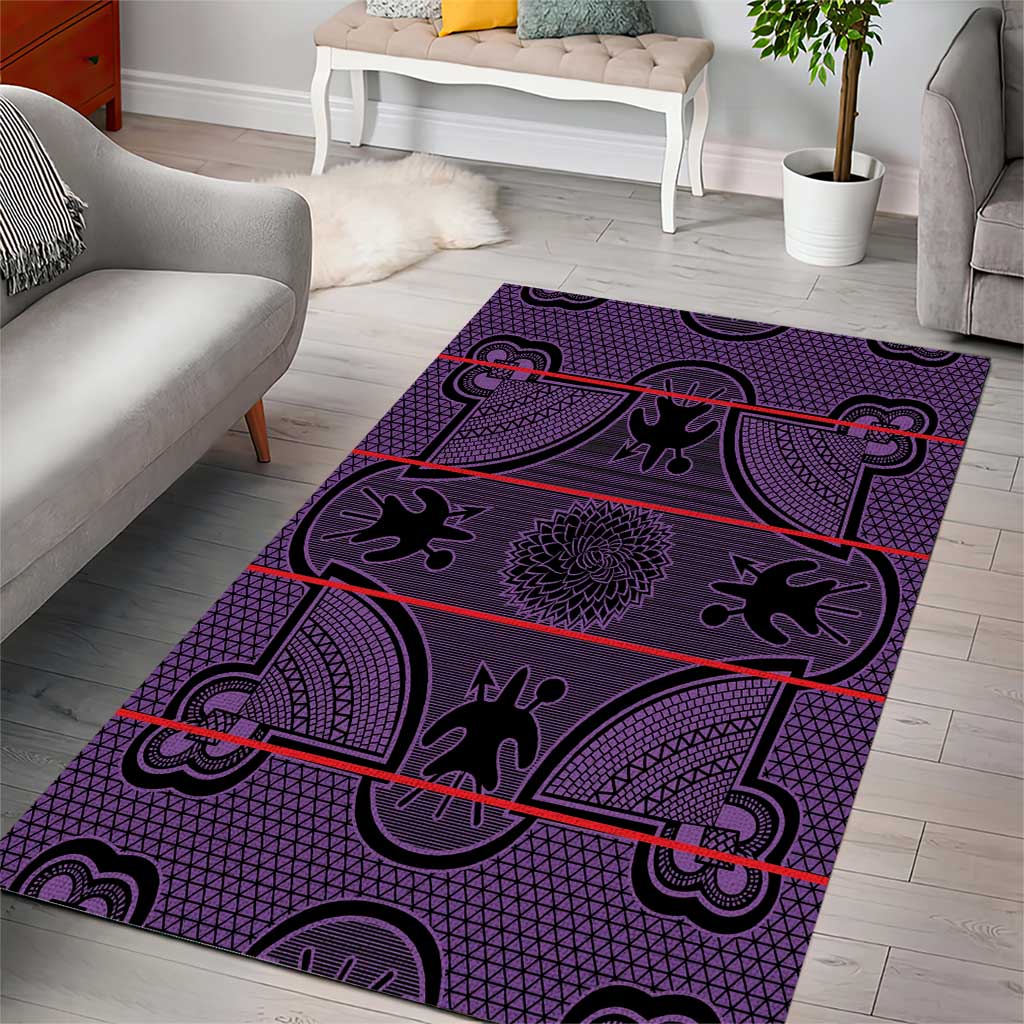 Lesotho Seanamarena Area Rug Basotho Traditional Blanket Style - Violet - Wonder Print Shop