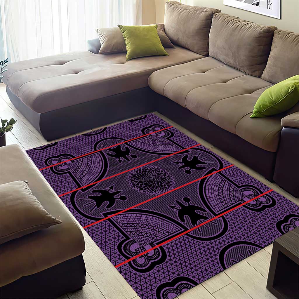 Lesotho Seanamarena Area Rug Basotho Traditional Blanket Style - Violet - Wonder Print Shop