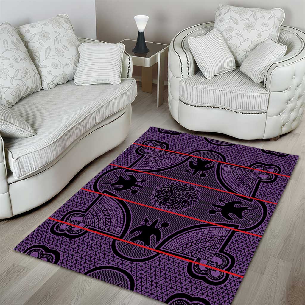 Lesotho Seanamarena Area Rug Basotho Traditional Blanket Style - Violet - Wonder Print Shop