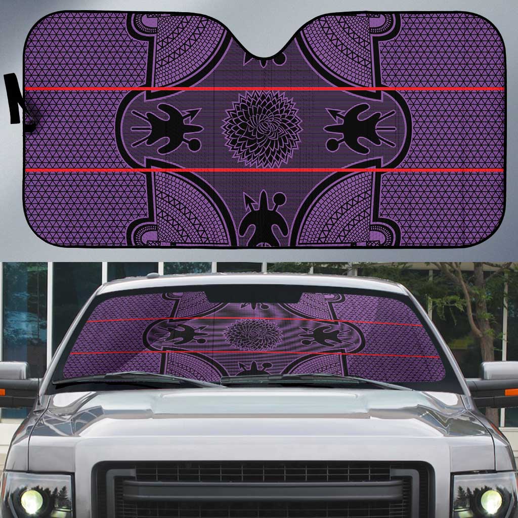 Lesotho Seanamarena Auto Sun Shade Basotho Traditional Blanket Style - Violet - Wonder Print Shop