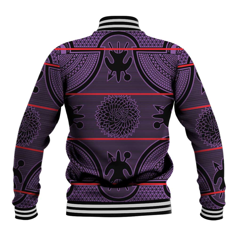 Lesotho Seanamarena Baseball Jacket Basotho Traditional Blanket Style - Violet - Wonder Print Shop