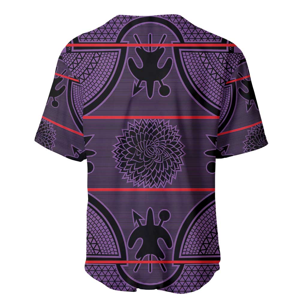 Lesotho Seanamarena Baseball Jersey Basotho Traditional Blanket Style - Violet - Wonder Print Shop