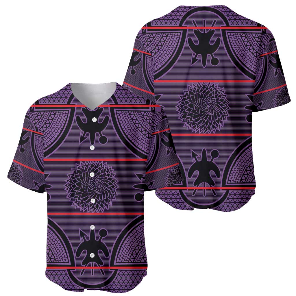 Lesotho Seanamarena Baseball Jersey Basotho Traditional Blanket Style - Violet - Wonder Print Shop
