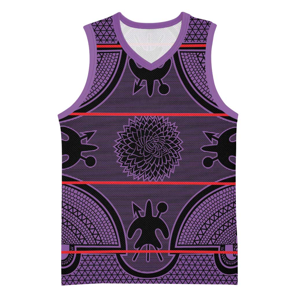 Lesotho Seanamarena Basketball Jersey Basotho Traditional Blanket Style - Violet - Wonder Print Shop