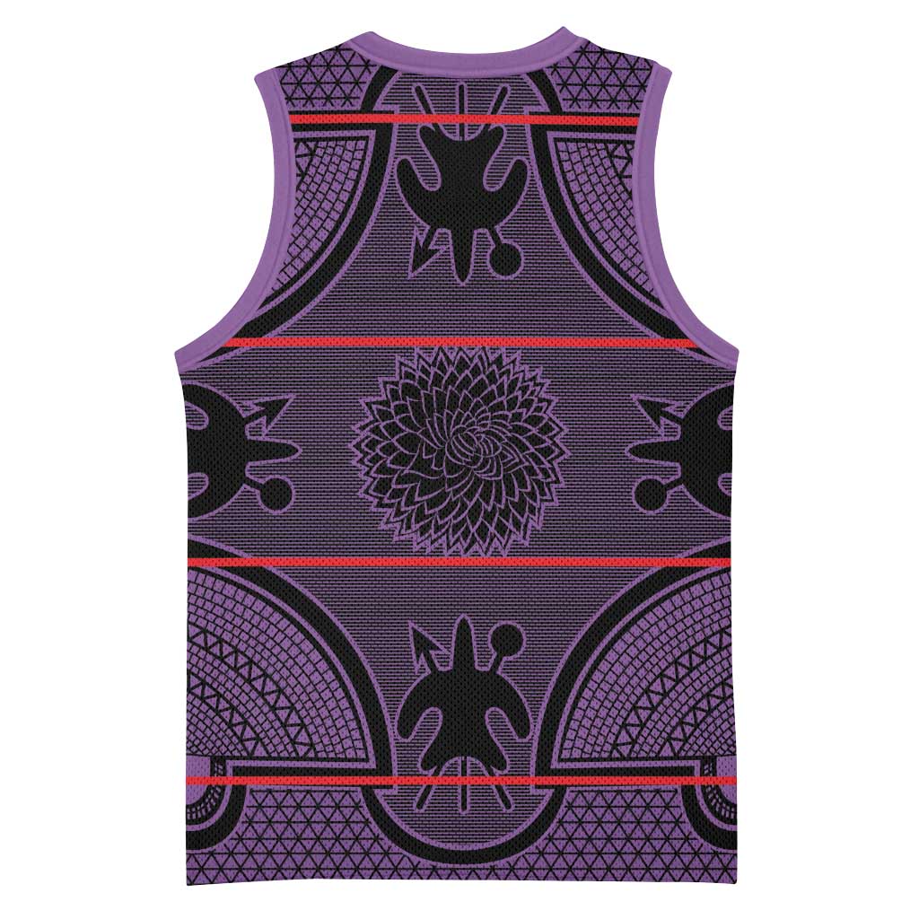 Lesotho Seanamarena Basketball Jersey Basotho Traditional Blanket Style - Violet - Wonder Print Shop