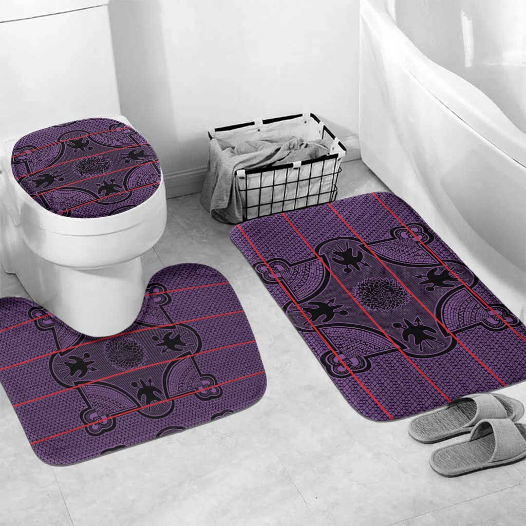 Lesotho Seanamarena Bathroom Set Basotho Traditional Blanket Style - Violet - Wonder Print Shop