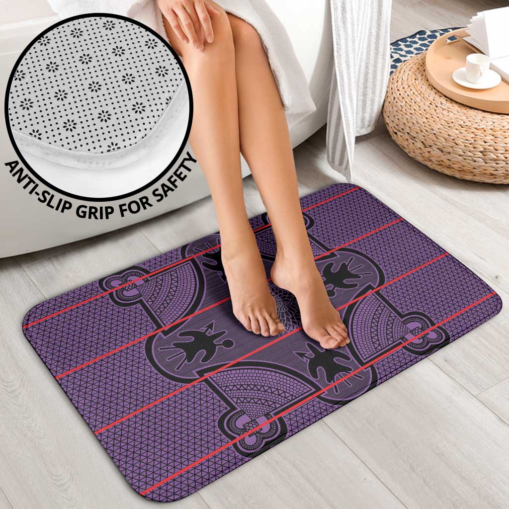 Lesotho Seanamarena Bathroom Set Basotho Traditional Blanket Style - Violet - Wonder Print Shop