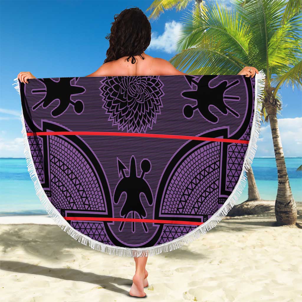 Lesotho Seanamarena Beach Blanket Basotho Traditional Blanket Style - Violet - Wonder Print Shop