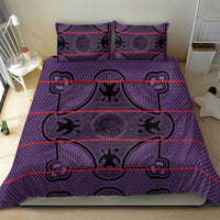Lesotho Seanamarena Bedding Set Basotho Traditional Blanket Style - Violet - Wonder Print Shop