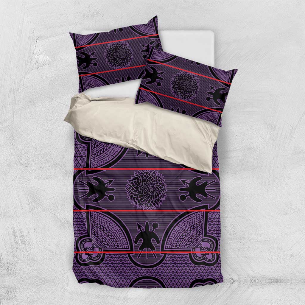 Lesotho Seanamarena Bedding Set Basotho Traditional Blanket Style - Violet - Wonder Print Shop