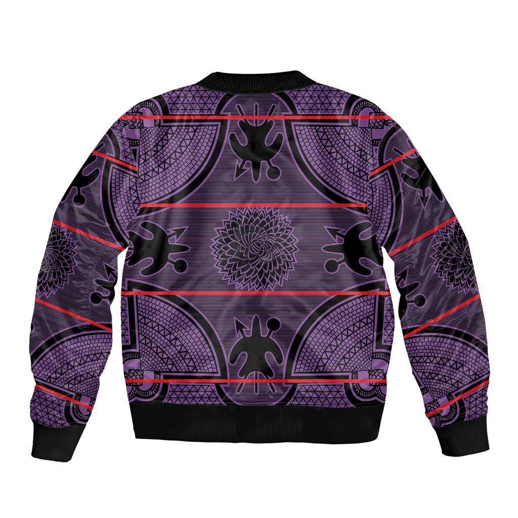 Lesotho Seanamarena Bomber Jacket Basotho Traditional Blanket Style - Violet - Wonder Print Shop