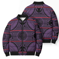 Lesotho Seanamarena Bomber Puffer Jacket Basotho Traditional Blanket Style - Violet - Wonder Print Shop