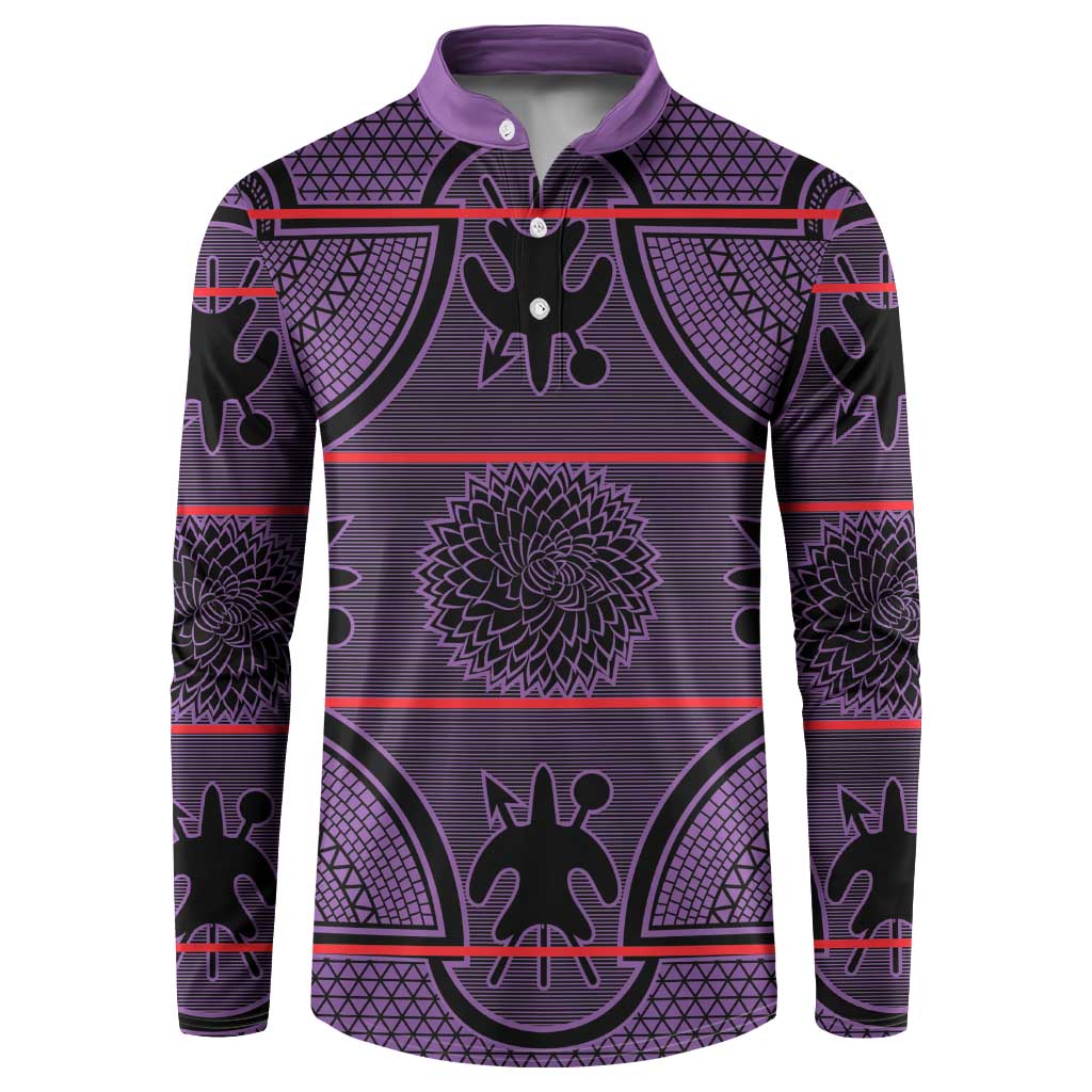 Lesotho Seanamarena Button Sweatshirt Basotho Traditional Blanket Style - Violet - Wonder Print Shop