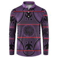 Lesotho Seanamarena Button Sweatshirt Basotho Traditional Blanket Style - Violet - Wonder Print Shop