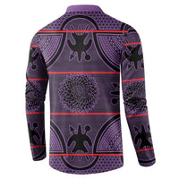Lesotho Seanamarena Button Sweatshirt Basotho Traditional Blanket Style - Violet - Wonder Print Shop