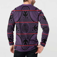 Lesotho Seanamarena Button Sweatshirt Basotho Traditional Blanket Style - Violet - Wonder Print Shop