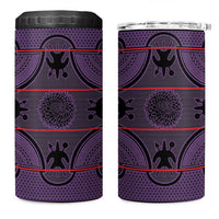 Lesotho Seanamarena 4 in 1 Can Cooler Tumbler Basotho Traditional Blanket Style - Violet - Wonder Print Shop