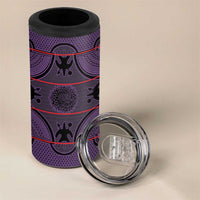 Lesotho Seanamarena 4 in 1 Can Cooler Tumbler Basotho Traditional Blanket Style - Violet - Wonder Print Shop
