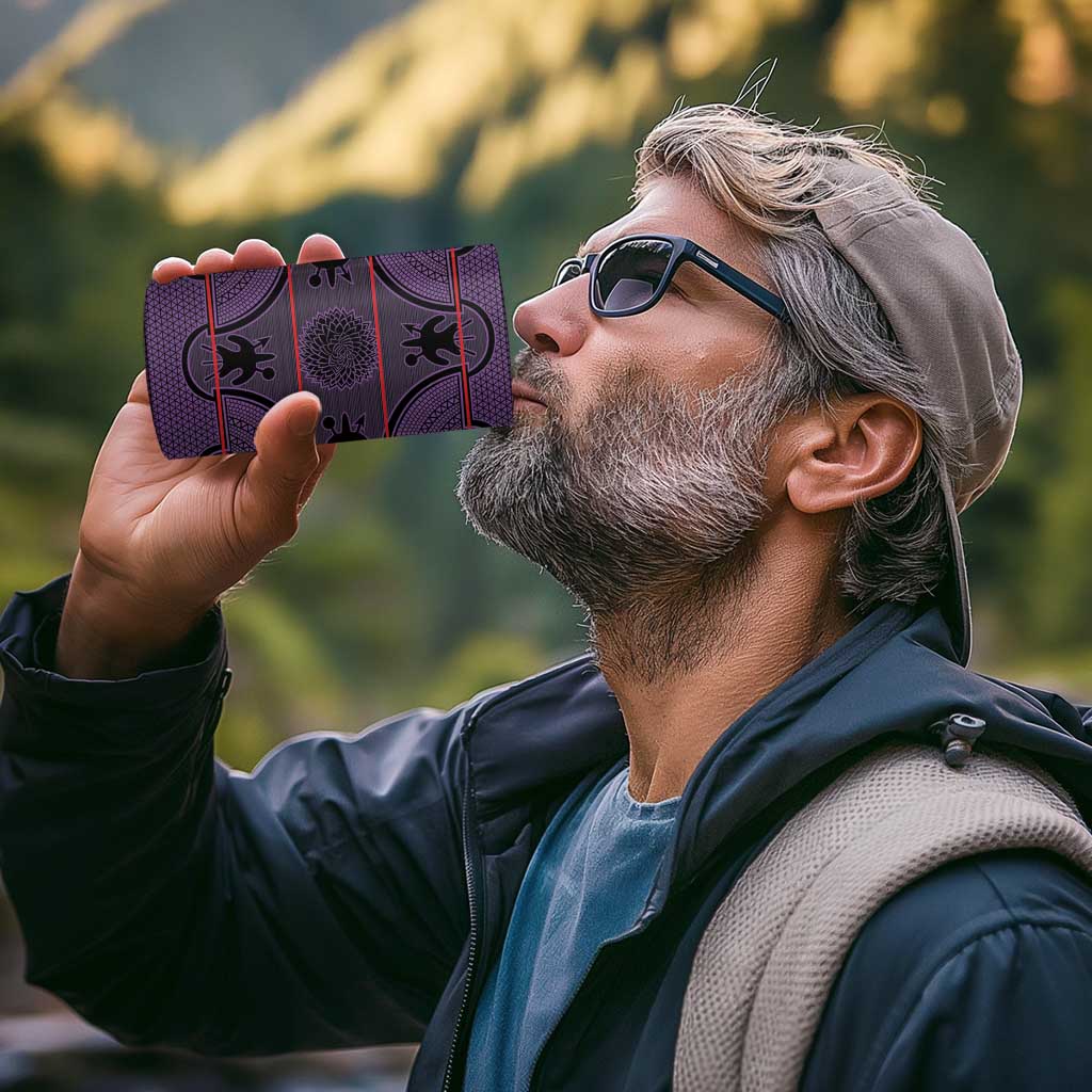 Lesotho Seanamarena 4 in 1 Can Cooler Tumbler Basotho Traditional Blanket Style - Violet - Wonder Print Shop