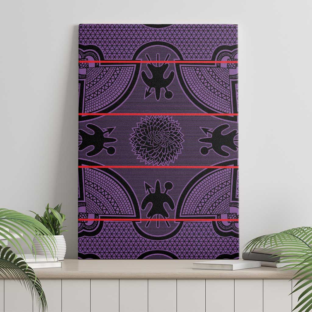 Lesotho Seanamarena Canvas Wall Art Basotho Traditional Blanket Style - Violet - Wonder Print Shop